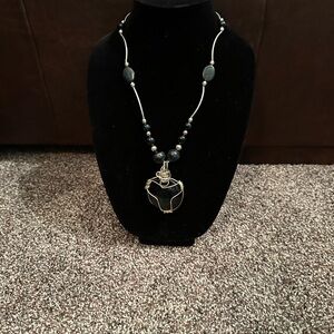 Hand Crafted “One of a Kind” Blue Tiger Eye & Sterling Silver Pendant Necklace